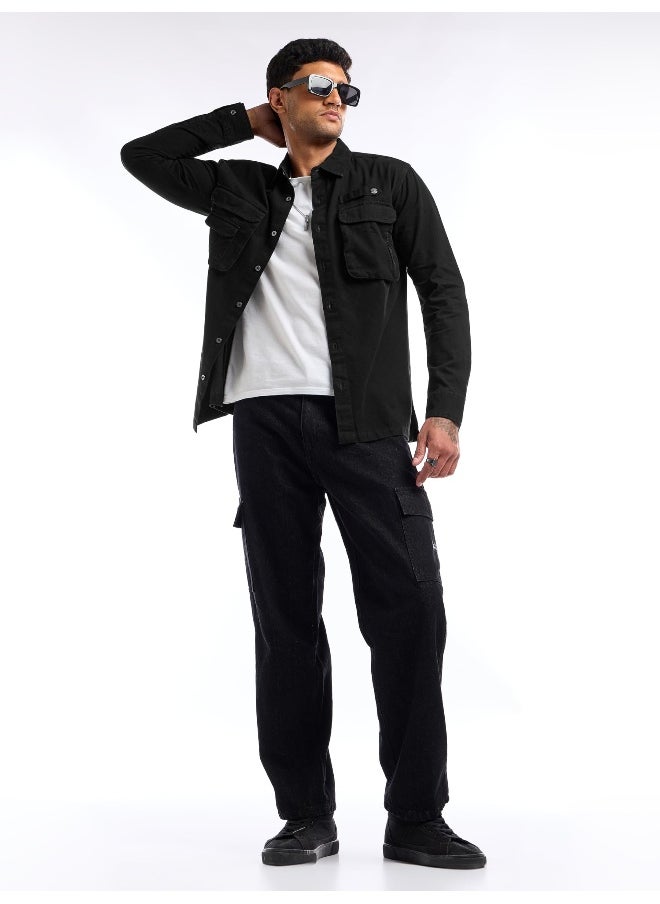 Beyoung Black Utility Pockets Shirt for Men  - Image 1