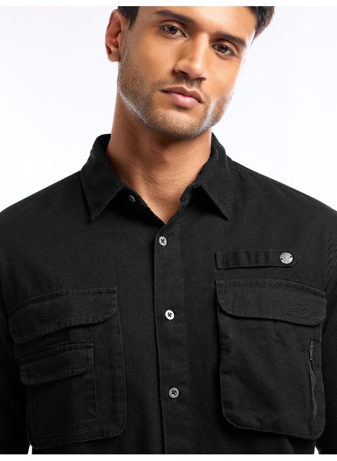 Beyoung Black Utility Pockets Shirt for Men  - Image 3