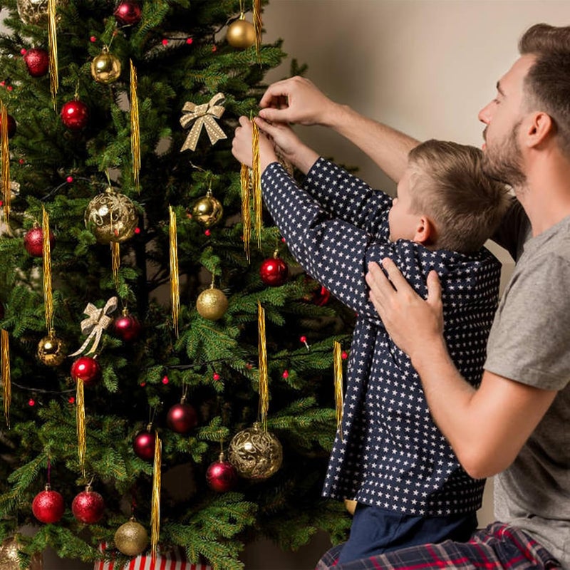 Gloreyan 10000 Strands Christmas Tinsel Icicles Golden Metallic Tinsel Foil Fringe Icicles Christmas Tree Tinsel Decoration for Christmas Birthday Wedding Party Hanging Decoration - Image 5