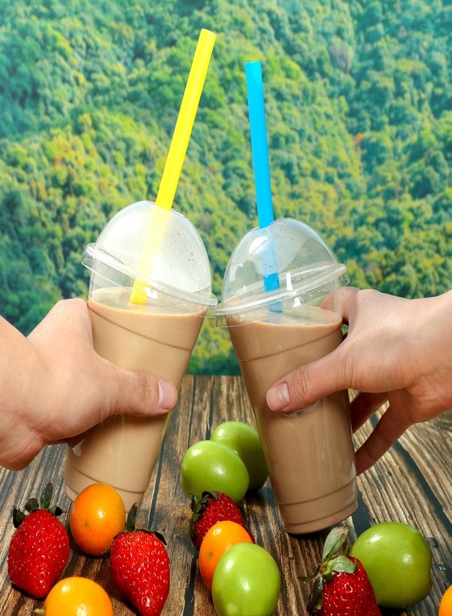 CVNDKN 100 Pcs Individually Packaged Pointed Jumbo Smoothie Straws,Disposable Individually Wrapped Plastic Lengthen Milkshake Boba Straw (0.43" Diameter and 9.45" long) (Colorful) - Image 4