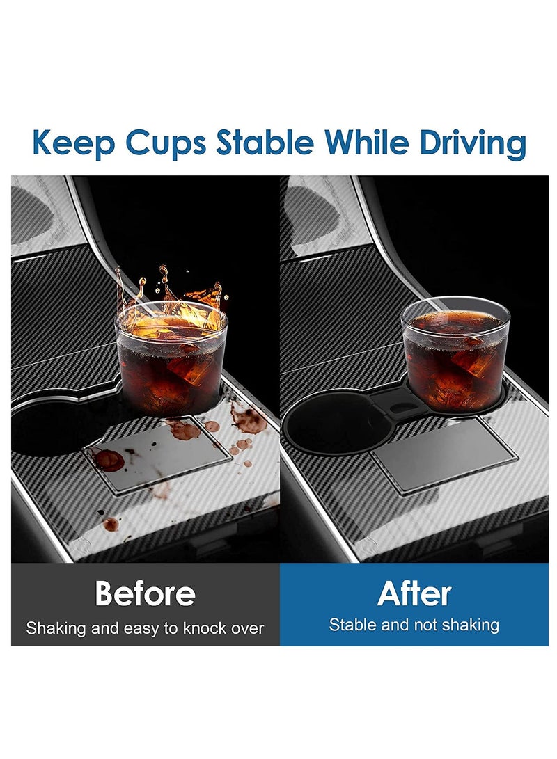 KASTWAVE Center Console Cup Holder for Tesla Model 3 / Model Y 2021 2022, Silicone Center Console Slot Slip Limit Clip Cup Holder Insert for Car Accessories Bottle Coffee Mug - Image 3