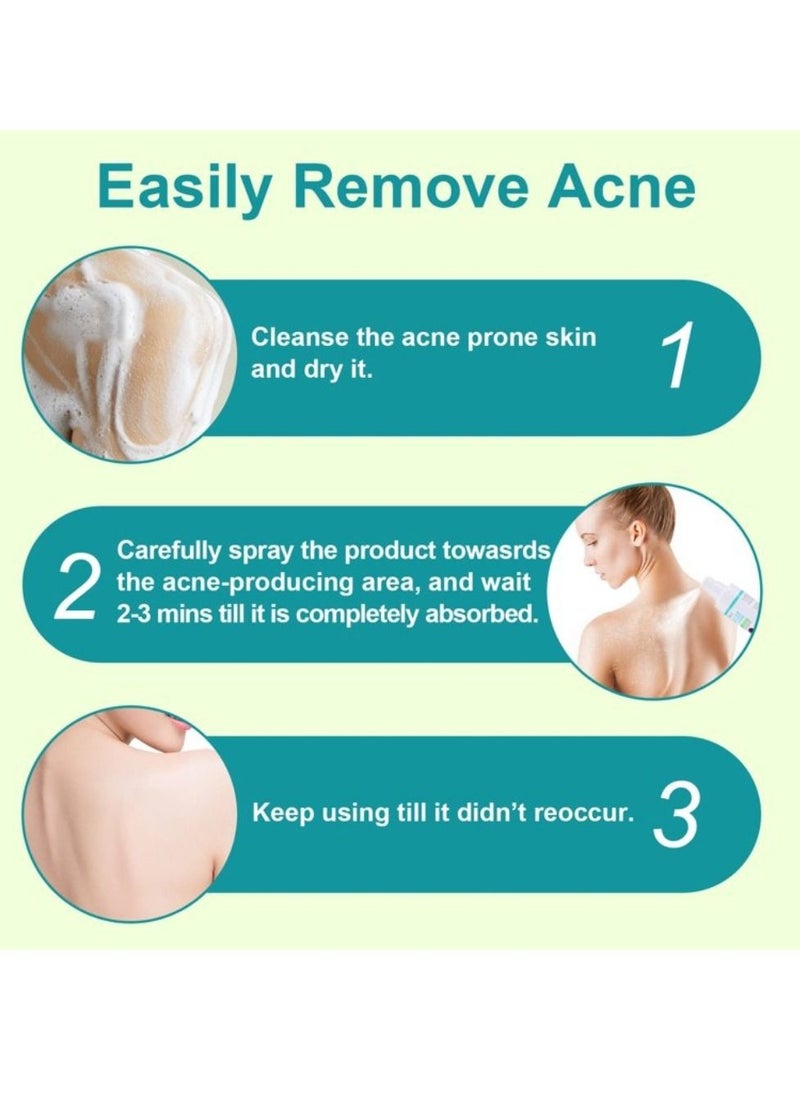Elaimei 120ml Back Acne Treatment Spray 2% Salicylic Acid Body Acne Treatment with Herbal Formula Back Acne Spray Solution Tea Tree Oil Spray Soothing and Moisturizing Spray for Sensitive Skin  - Image 4