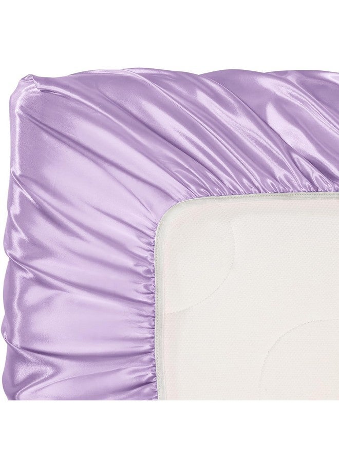 Pro Goleem Satin Soft Crib Cover Great for Baby with Sensitive Hair Silky Baby Cover Lavender Unisex 52’’x28’’x8’’ Fitted Cover - Image 5