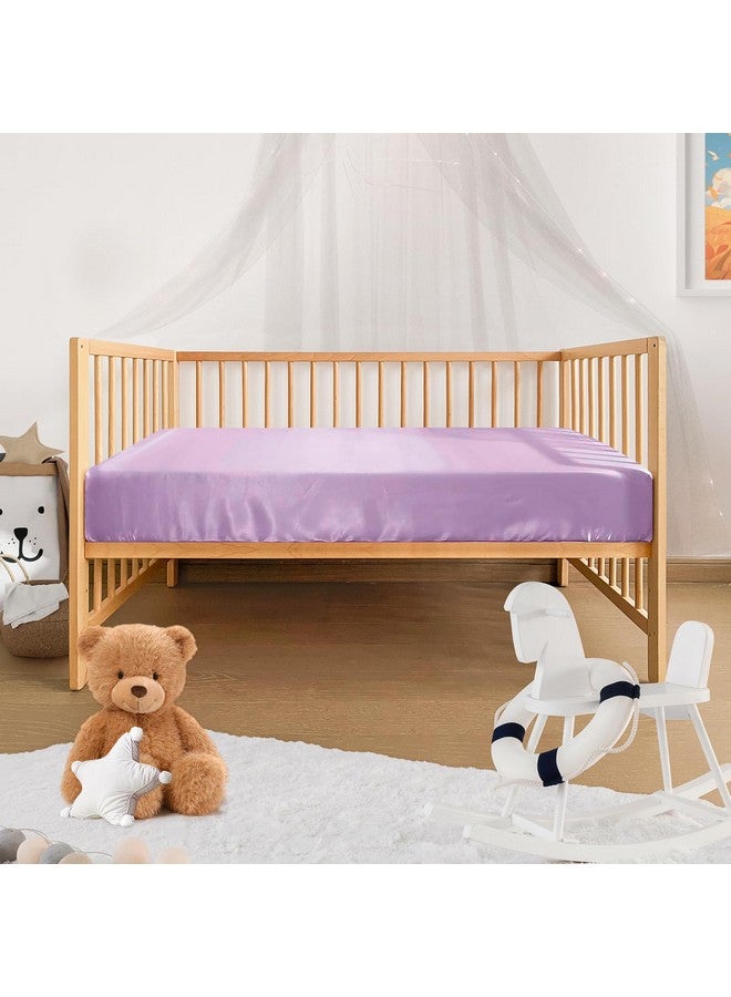 Pro Goleem Satin Soft Crib Cover Great for Baby with Sensitive Hair Silky Baby Cover Lavender Unisex 52’’x28’’x8’’ Fitted Cover - Image 4
