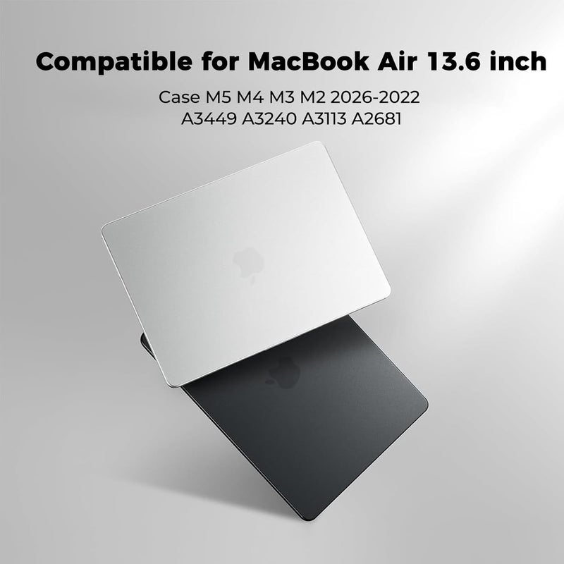 BlueSwan حافظة متوافقة مع MacBook Air 13 بوصة للأعوام 2026 و2025 و2024 و2022 M5 A3449 M4 A3240 M3 A3113 M2 A2681، غلاف حماية PP خارجي غير لامع ومقاوم للتشقق لجهاز Mac 13.6 بوصة، شفاف غير لامع - Image 3
