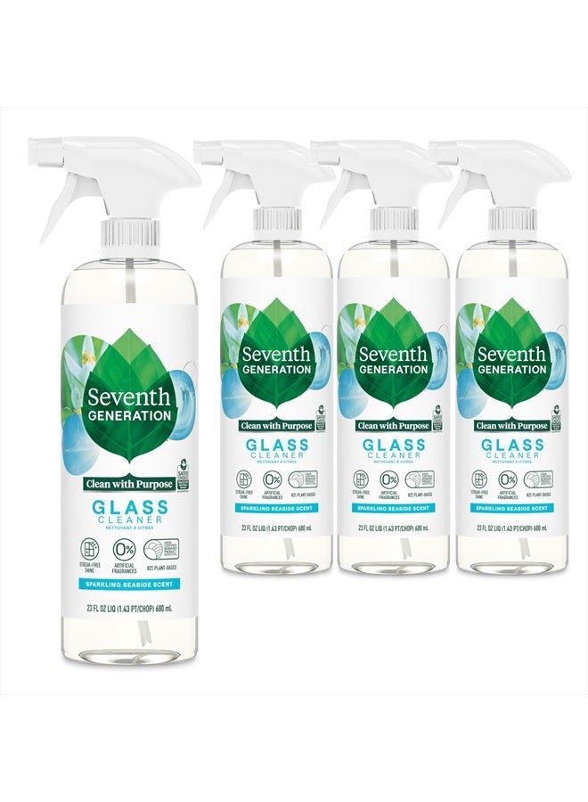 Seventh Generation Glass Cleaner, Biodegradable Formula, Sparkling Seaside Scent, 23 oz (Pack of 4) - Image 1
