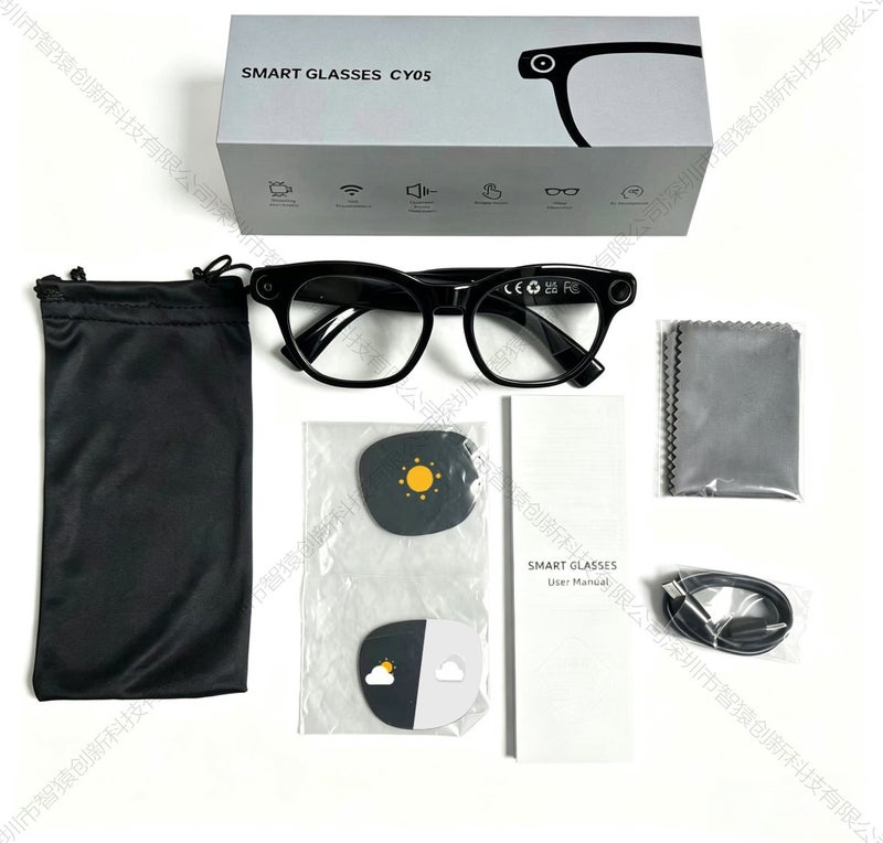 CY05 AI Smart Glasses with HD Camera, Real-Time AI Translation, Live Streaming, Bluetooth Audio, Photo & Video Recording for Travel, Business and Daily  Use - Image 2