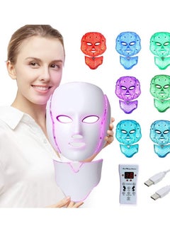 7 Color LED Face Mask for Skin Rejuvenation ,Anti-Aging, Acne, Wrinkle Reduction, Fine Line Treatment ,Photon Therapy Facial Mask for Face & Neck ,Home Spa Beauty Light Therapy for Skin Tightening & Toning