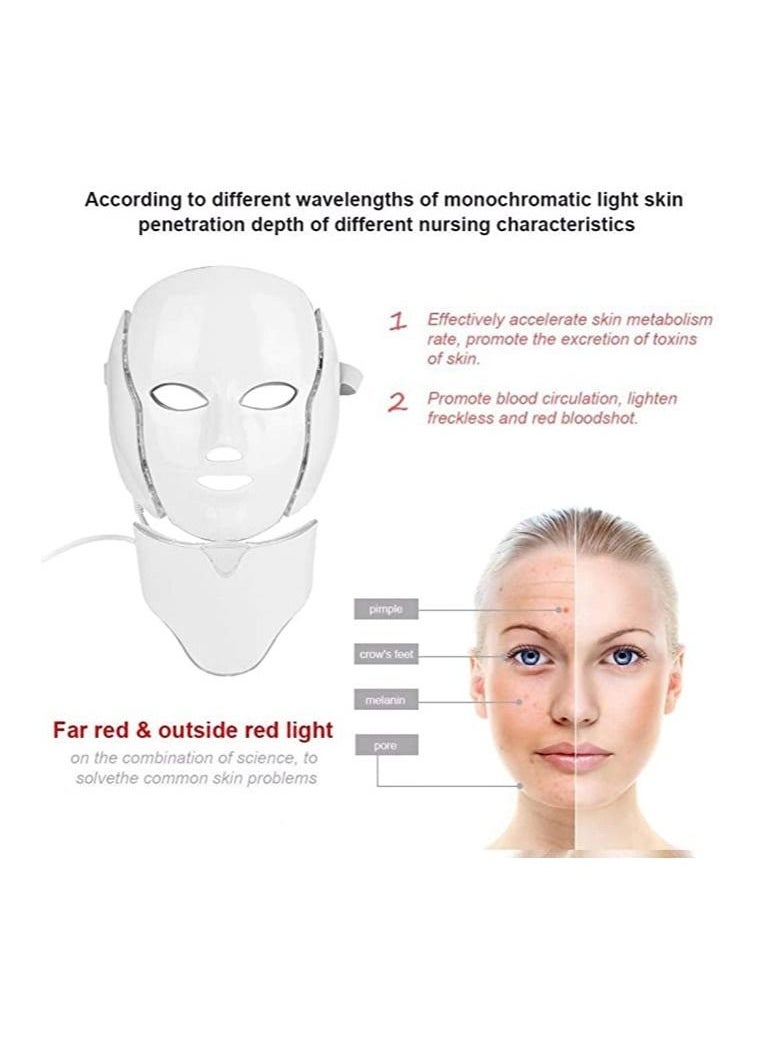 Generic - 7 Color LED Face Mask for Skin Rejuvenation ,Anti-Aging, Acne, Wrinkle Reduction, Fine Line Treatment ,Photon Therapy Facial Mask for Face & Neck ,Home Spa Beauty Light Therapy for Skin Tightening & Toning - Image 1