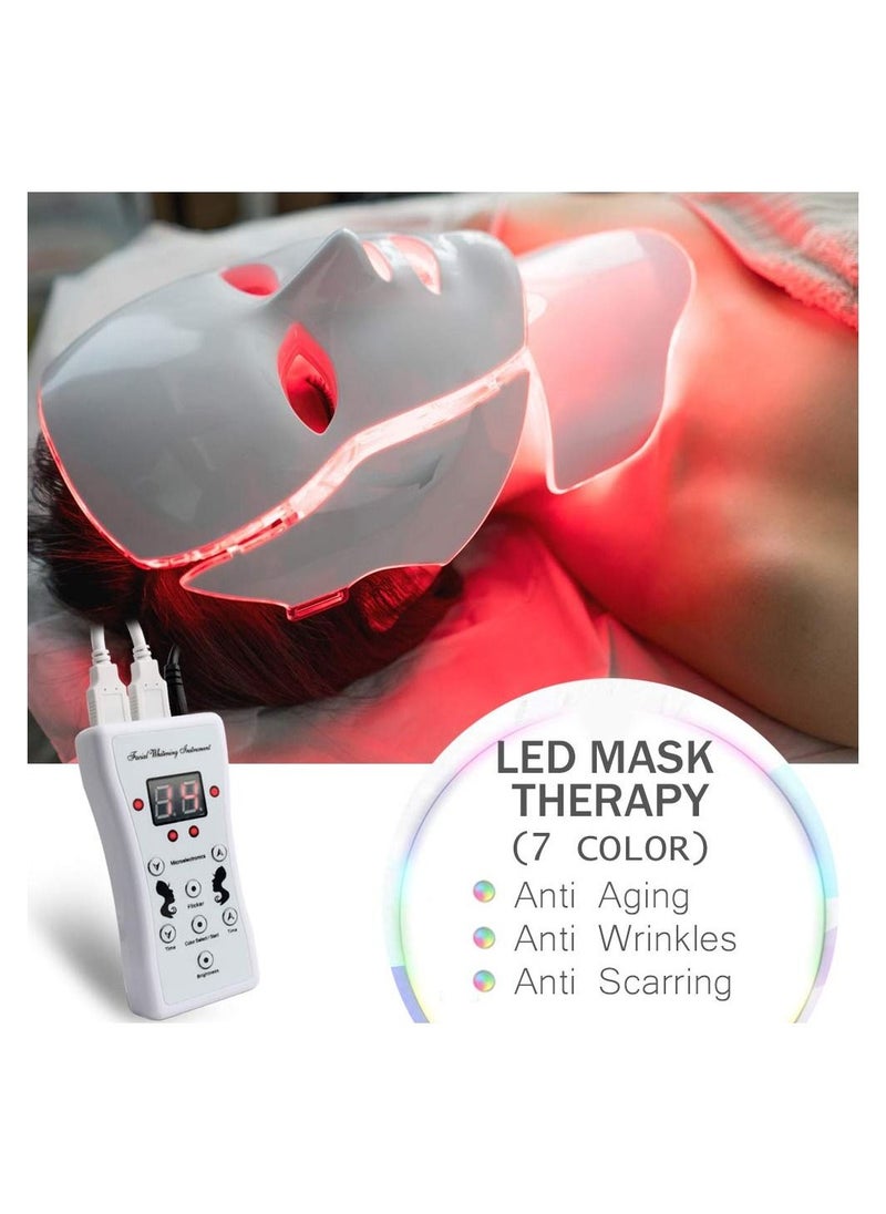 Generic - 7 Color LED Face Mask for Skin Rejuvenation ,Anti-Aging, Acne, Wrinkle Reduction, Fine Line Treatment ,Photon Therapy Facial Mask for Face & Neck ,Home Spa Beauty Light Therapy for Skin Tightening & Toning - Image 1
