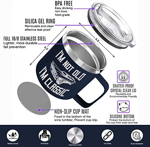 AMAZPRINTS Gifts for Dad from Daughter, Son, Kids on Fathers Day, Christmas - Grandpa Gifts for Christmas - Birthday gifts for Grandpa - Dad Birthday gifts - Funny Mug 14oz, Navy Insulated Stainless Steel - Image 3