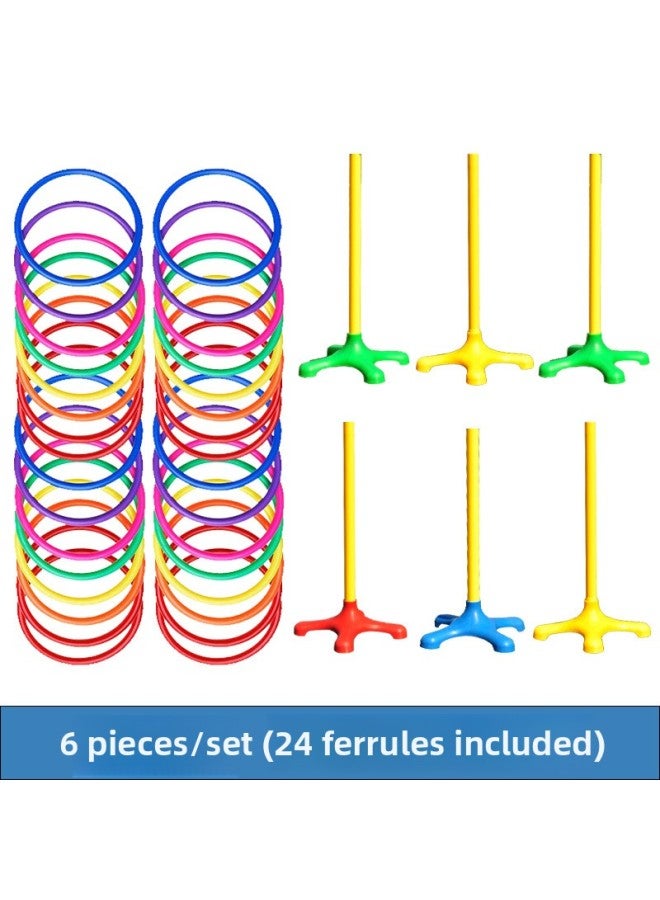Kindergarten Outdoor Sports Equipment Children's Outdoor Sports Equipment Ring Toys Stacking Loop Ring-Color:6 Loops For 24 Loops  - Image 1