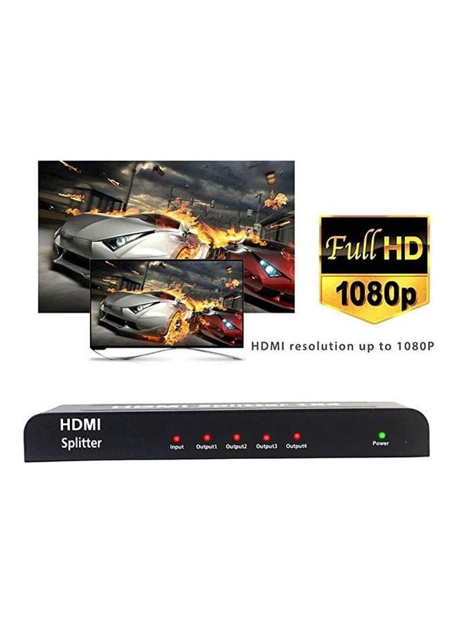 HDMI Splitter 1 In 4 Out – Movcle 1X4 Port HDMI Distribution Hub Supports 4Kx2K Ultra HD, 1080p, 3D Video – High-Bandwidth 1.65GHz (-3dB) Signal for Seamless AV Transmission – Plug & Play HDMI Box Adapter for TV, Monitor, Projector, PS5 – Black - Image 2
