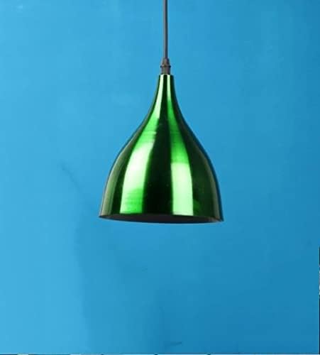 kinis Decorative Hanging Lamp/Pendant Lamp/Ceiling Light to Décor Home/Living Room/Bedroom/Office/Dining/Cafe/Restaurants, Plain 6 Inch, Green (Pack of 1, with Bulb) - Image 1