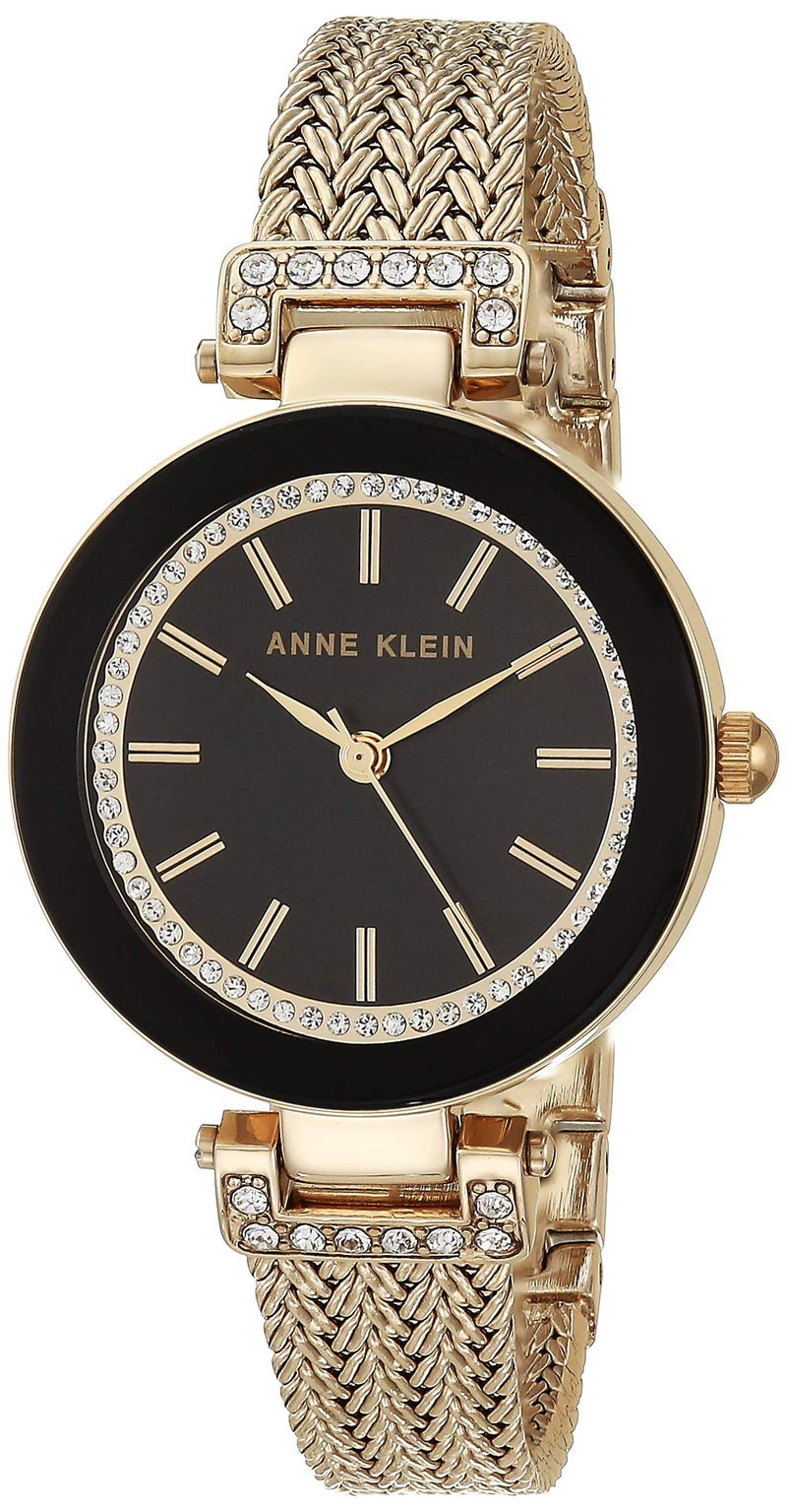 Anne Klein Women's Premium Crystal-Accented Watch with Gold-Tone Mesh Bracelet - Image 1