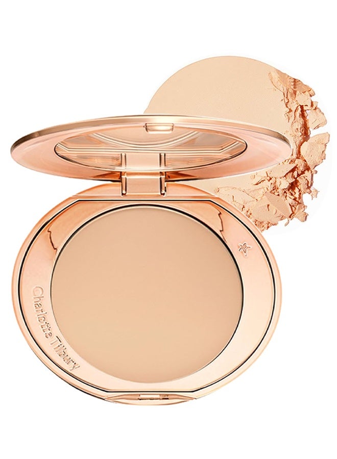 شارلوت تلبوري بودرة تثبيت تشارلوت تيلبري إيربراش فلوليس فينيش - بودرة مضغوطة لتصغير المسام وتثبيت مكياج الوجه لتقليل اللمعان مع لمسة نهائية ناعمة - 2 متوسط - Image 1