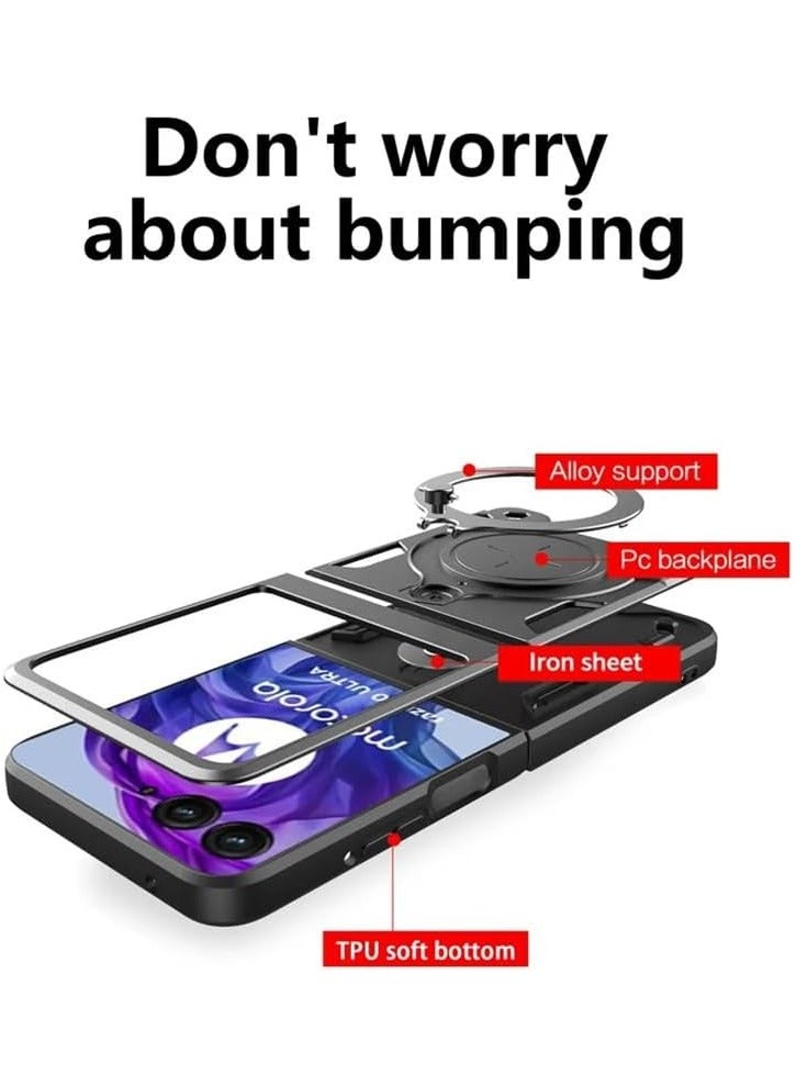 Motorola Moto Razr 50 Ultra Case with 360°Rotatable Ring Stand,【Compatible with Mag-Safe】Military Grade Heavy Duty Protective Case - Image 5