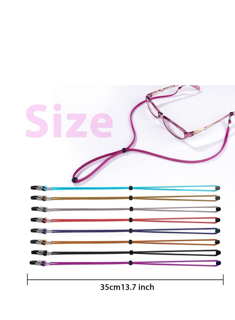 SYOSI Leather Eyeglass Straps Adjustable Eyewear Retainers Non-slip Eyeglass Chains Lanyard Sport Sunglass Retainer Holder Strap for Men Women Kids  - Image 2