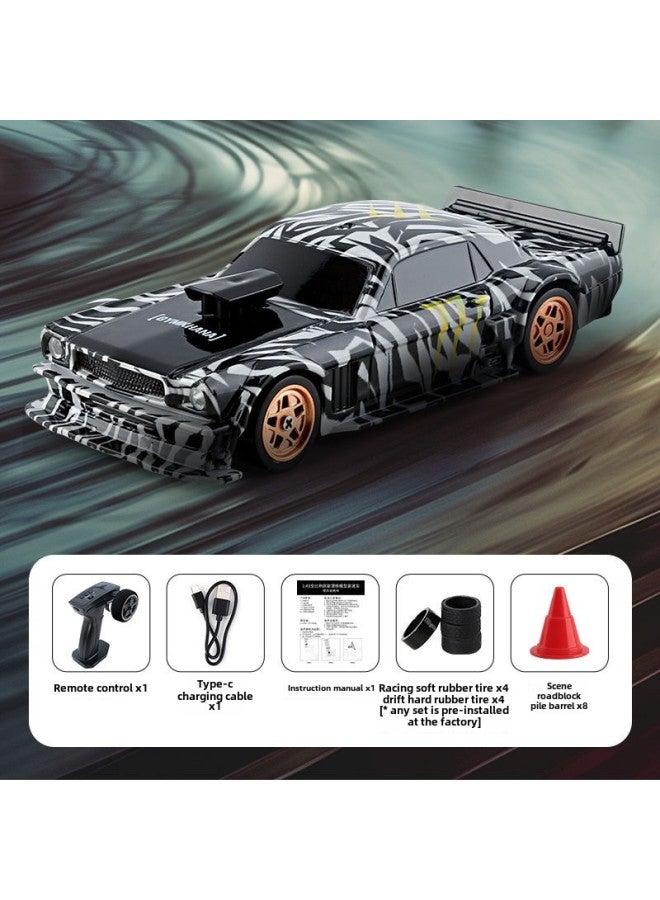 1:24 High-speed Four-wheel Drive Remote Control Car 2.4g Remote Control Simulation Drift Racing Children's Toy Car Model Wholesale-color:1:43【black Wild Horse】  - Image 1