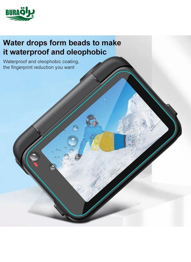 BURAQ For Insta360 Ace Pro 2 PULUZ 3 in 1 Rear & Front  Screen and Lens Tempered Glass Film (Transparent)  - Image 4