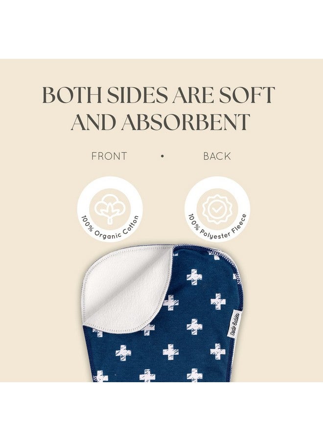 Dodo Babies 5-Pack Baby Burp Cloths - Soft, Absorbent Cotton Burp Cloths - Includes Pacifier Case and 2 Pacifier Clips - Colors: Blue, White and Teal - Newborn Essentials Must Haves - Image 3