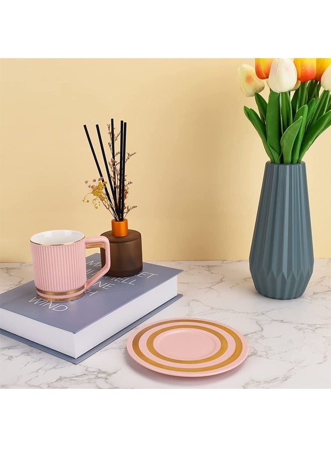 KLNAMAEAAN - Set of 3 Ergonomically Designed Fade-Proof Comfortable Grip Cup And Saucer - Image 1