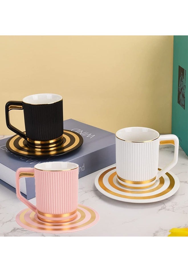 KLNAMAEAAN - Set of 3 Ergonomically Designed Fade-Proof Comfortable Grip Cup And Saucer - Image 1
