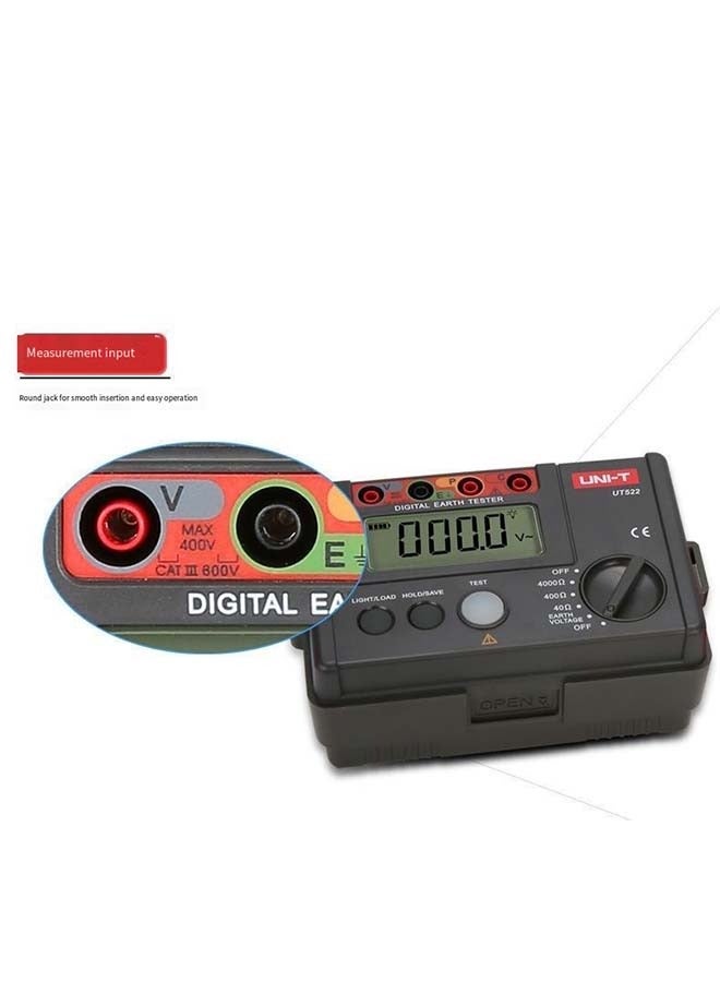UT522 اختبار مقاومة الأرض قياس مقاومة الأرض 0 ~ 4000Ω 0 ~ 400 فولت 50 هرتز/60 هرتز عدد 4000