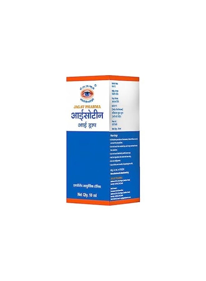Jagat Pharma Isotine Eye Drop Palash Apamarg With 8 Herbs |For Digital Screen Strain Redness Irritation Eye Pain Increased Screen Time Pollution|(10Ml) - Image 2