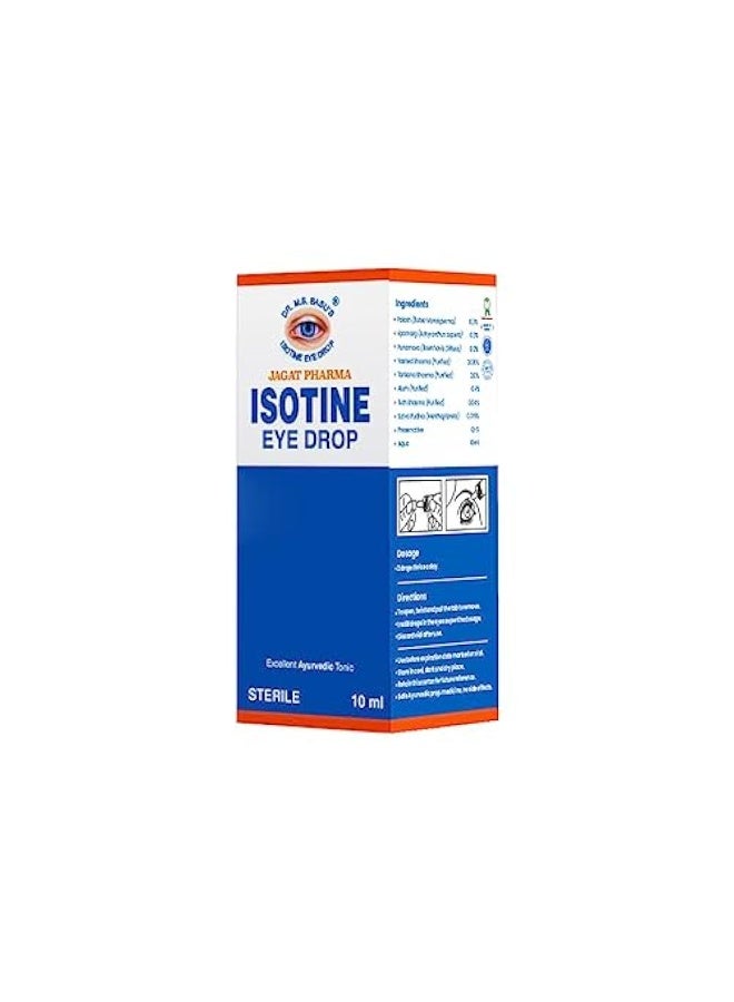 Jagat Pharma Isotine Eye Drop Palash Apamarg With 8 Herbs |For Digital Screen Strain Redness Irritation Eye Pain Increased Screen Time Pollution|(10Ml) - Image 1