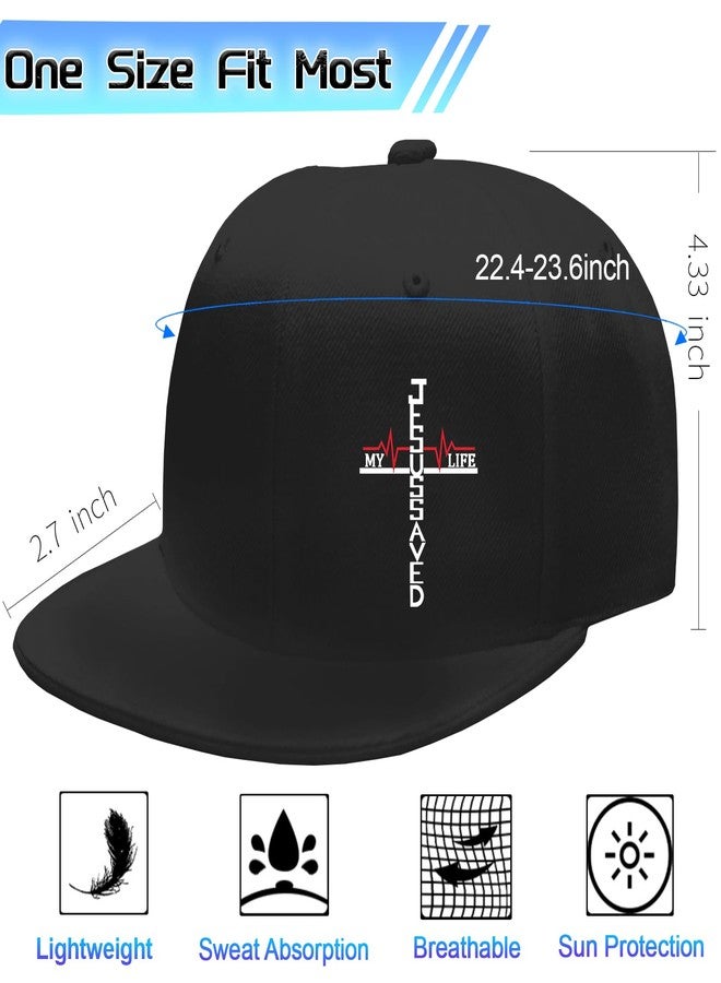 FACITE Flat Bill Hats for Men Christian Hat for Mens Jesus Cross Snapback Hats for Men Black Baseball Cap Adjustable Cool Fitted Workout Gym Trucker Hat for Mens Hip Hop Gift Accessories - Image 3