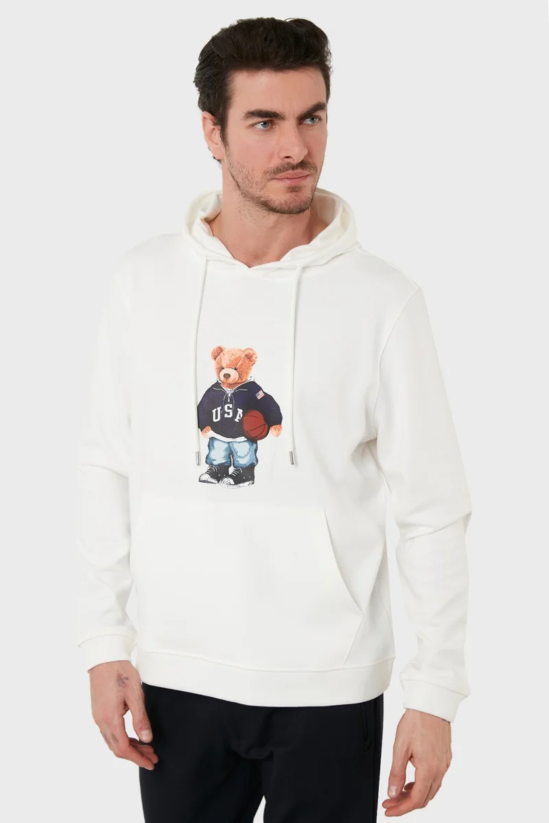 Exxe Cotton Printed Kangaroo Pocket Hooded Sweat Men's Sweat 6141003