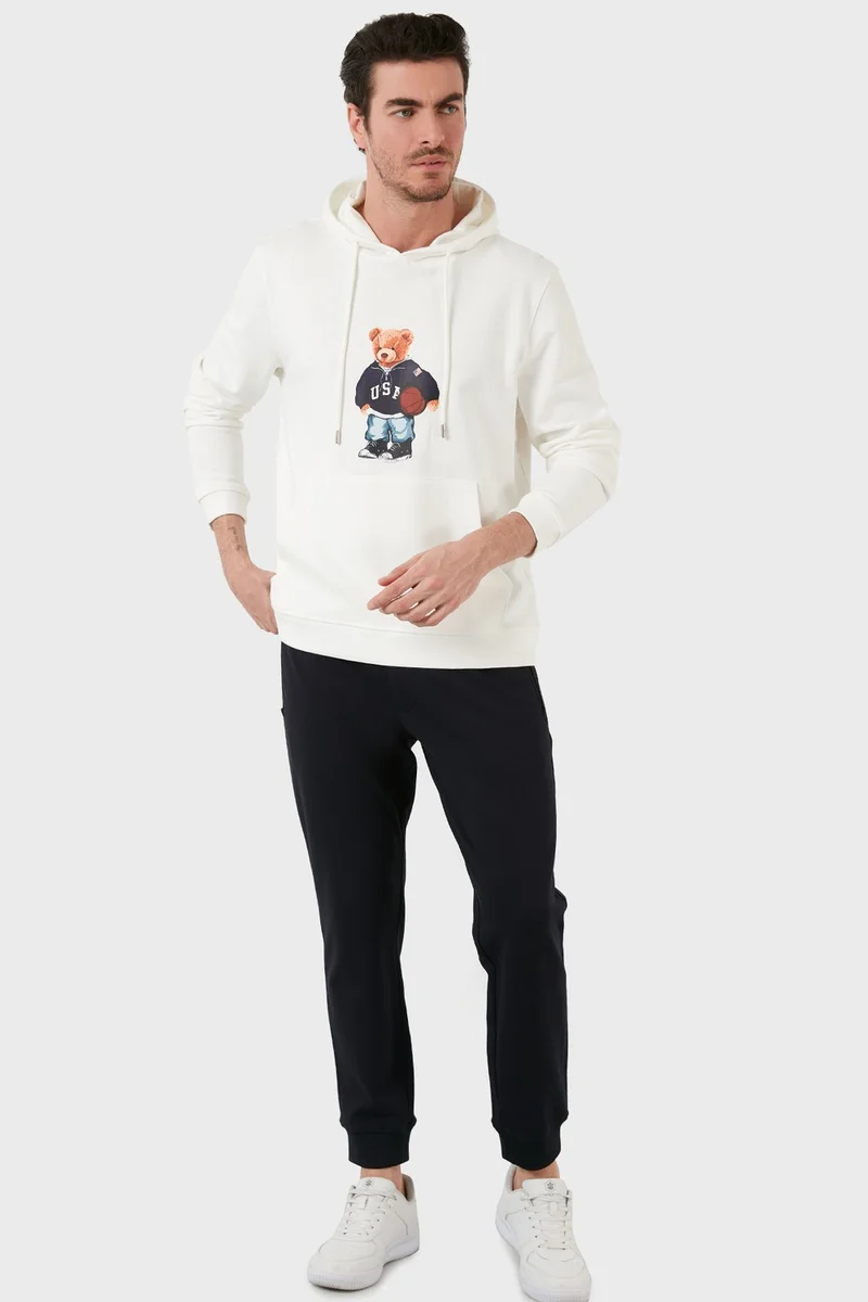 Exxe Cotton Printed Kangaroo Pocket Hooded Sweat Men's Sweat 6141003