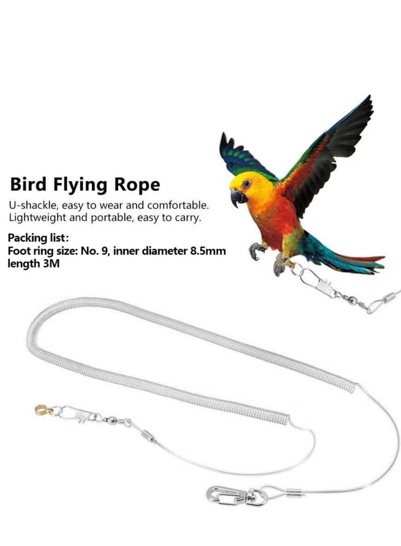 OMEVE Bird Harness Anti Bite Bird Aviator Outdoor Bird Flying Training Rope, Elastic Outdoor Bird Bird Harness Leash, Bird Training Rope Bird for Pet 8.5mm*5M - Image 1