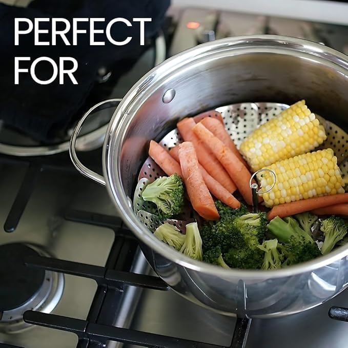 Vegetable Steamer Basket Premium Stainless Steel Veggie Steamer Basket Folding Expandable Steamers to Fits Various Size Pot  - Image 5
