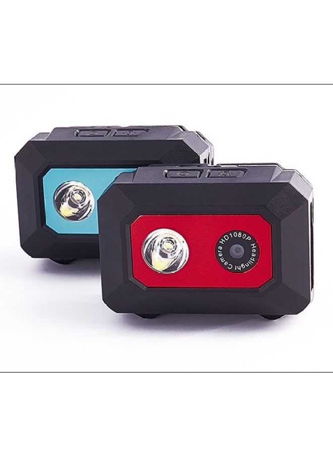 F18 Head-mounted Outdoor Riding Sports Camera Recorder Strong Light Lighting 1080P HD Camera Photo-Color:Blue F18 Headlight - Image 4