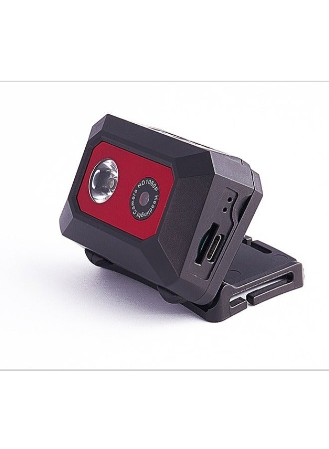 F18 Head-mounted Outdoor Riding Sports Camera Recorder Strong Light Lighting 1080P HD Camera Photo-Color:Blue F18 Headlight - Image 2