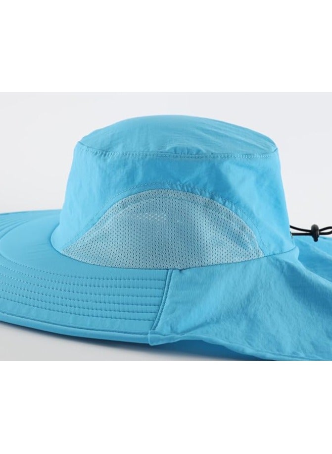 Vitacelli Sun Hat for Men/Women, Waterproof Wide Brim Bucket Hat UV Protection Boonie Hat for Fishing Hiking Garden Beach SKY BLUE - Image 5