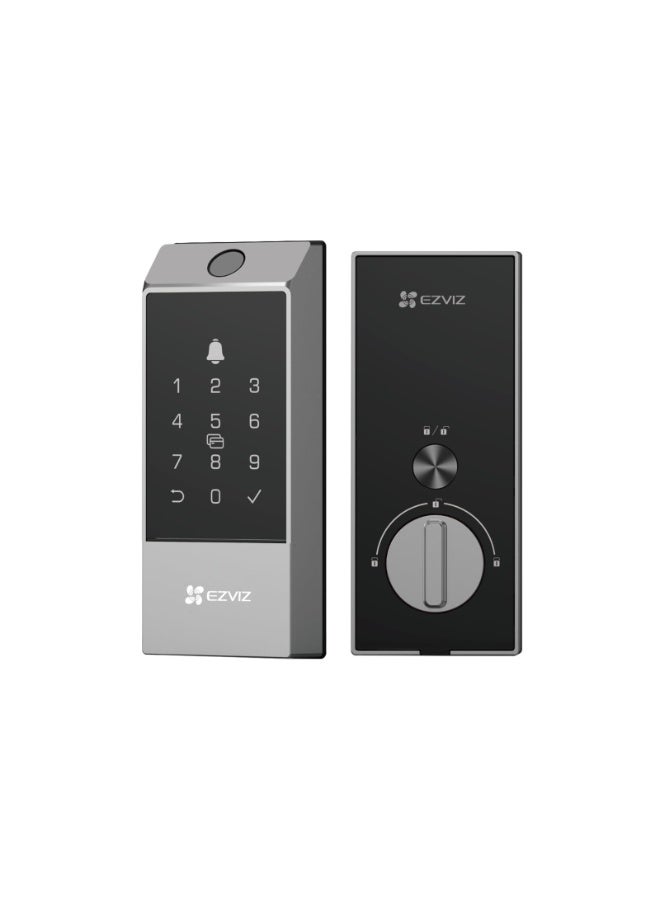 إيزفيز قفل الباب الذكي EZVIZ DL04 Pro - قفل ذكي 5 في 1 للدخول بدون مفتاح مع إمكانية الوصول ببصمة الإصبع، وبلوتوث وواي فاي، وإشعارات فورية، ووضع الخصوصية - Image 1