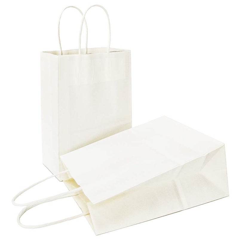 AZOWA Gift Bags White Kraft Paper Bags With Handles 5 x 31 x 82 in White 12 CT