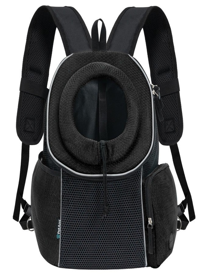PetAmi Dog Front Carrier Backpack, Ventilated Adjustable Dog Pet Cat Chest Carrier Backpack, Dog Carrier for Hiking Camping Travel, Small Dog Puppy Medium Cat Carrying Bag, Max 14 lbs, Black - Image 2
