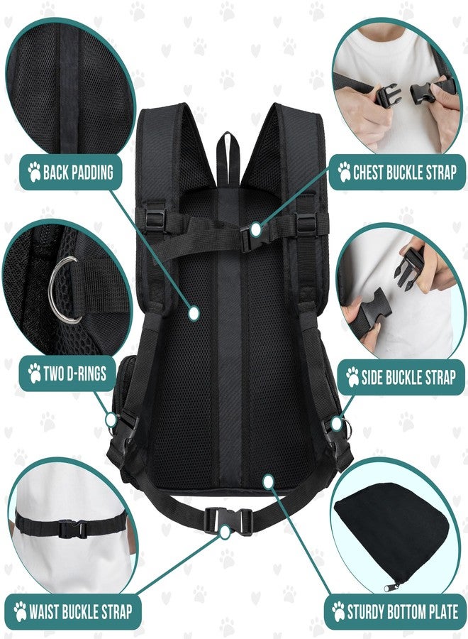 PetAmi Dog Front Carrier Backpack, Ventilated Adjustable Dog Pet Cat Chest Carrier Backpack, Dog Carrier for Hiking Camping Travel, Small Dog Puppy Medium Cat Carrying Bag, Max 14 lbs, Black - Image 5