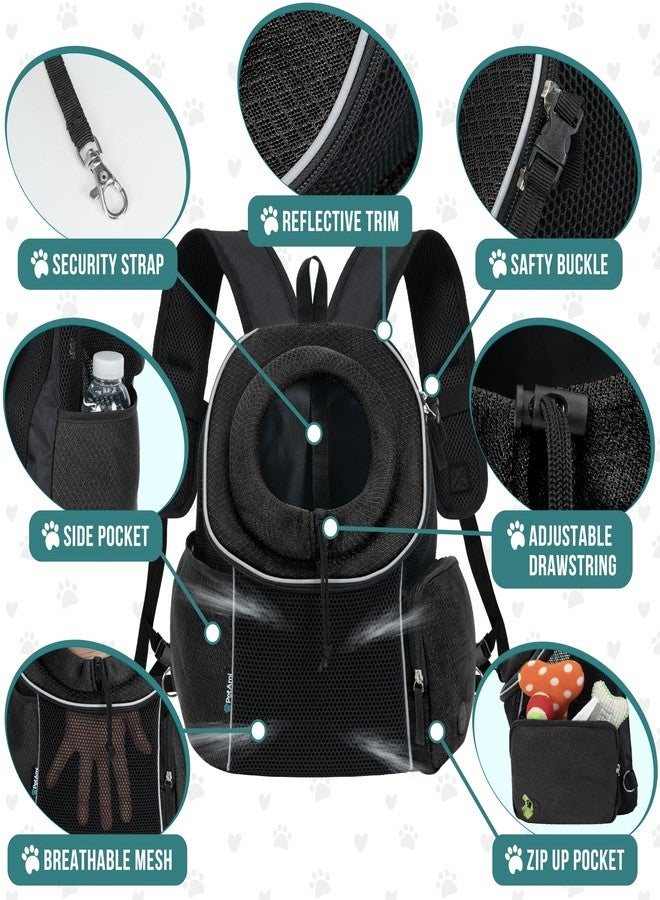 PetAmi Dog Front Carrier Backpack, Ventilated Adjustable Dog Pet Cat Chest Carrier Backpack, Dog Carrier for Hiking Camping Travel, Small Dog Puppy Medium Cat Carrying Bag, Max 14 lbs, Black - Image 4