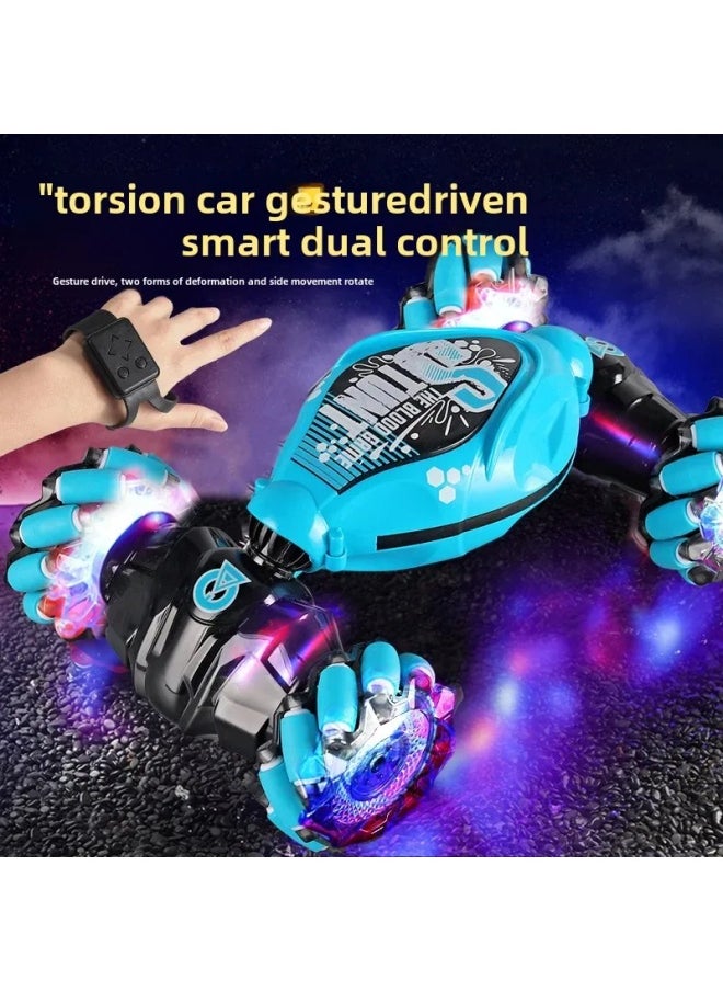 null - Gesture Sensing Transformable RC Car Remote Control Vehicle Stunt Driving Off Road Car Watch Remote Control Car Racing Car-Color:But Uv2071-7 -Proportion:Three Power ] - Image 1