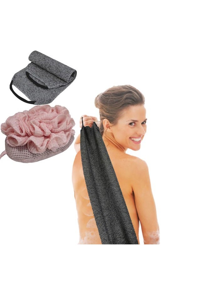 Evohyah Scrubber Back for Shower Extended Length Scrubber Towel Exfoliating Washcloth Body Scrub Sponge Shower Loofah with Handle for Women Men Deep Clean Body Skin Massages - Image 1