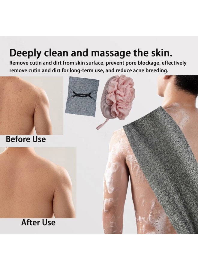 Evohyah Scrubber Back for Shower Extended Length Scrubber Towel Exfoliating Washcloth Body Scrub Sponge Shower Loofah with Handle for Women Men Deep Clean Body Skin Massages - Image 2