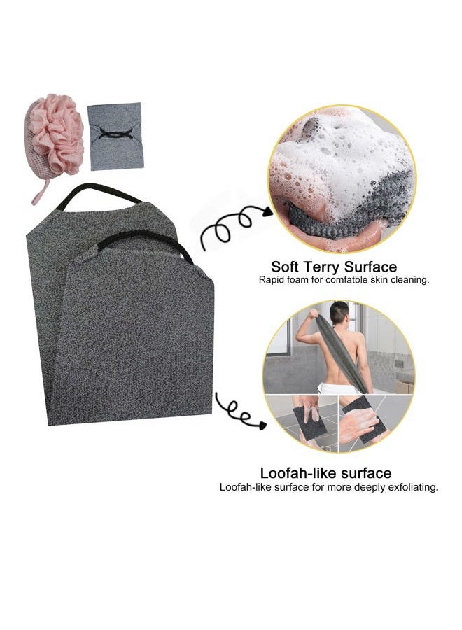 Evohyah Scrubber Back for Shower Extended Length Scrubber Towel Exfoliating Washcloth Body Scrub Sponge Shower Loofah with Handle for Women Men Deep Clean Body Skin Massages - Image 5