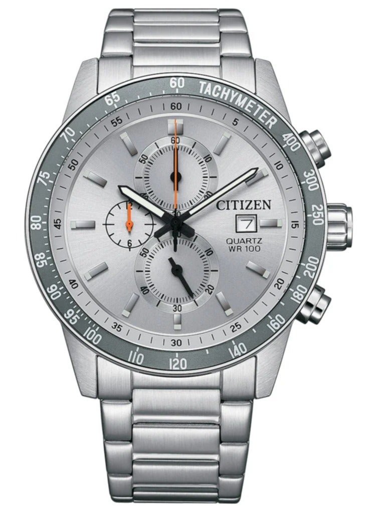 Citizen AN3688-58H Quartz Chronograph Wrist Watch for Men, 44 mm Diameter, Silver - Image 1