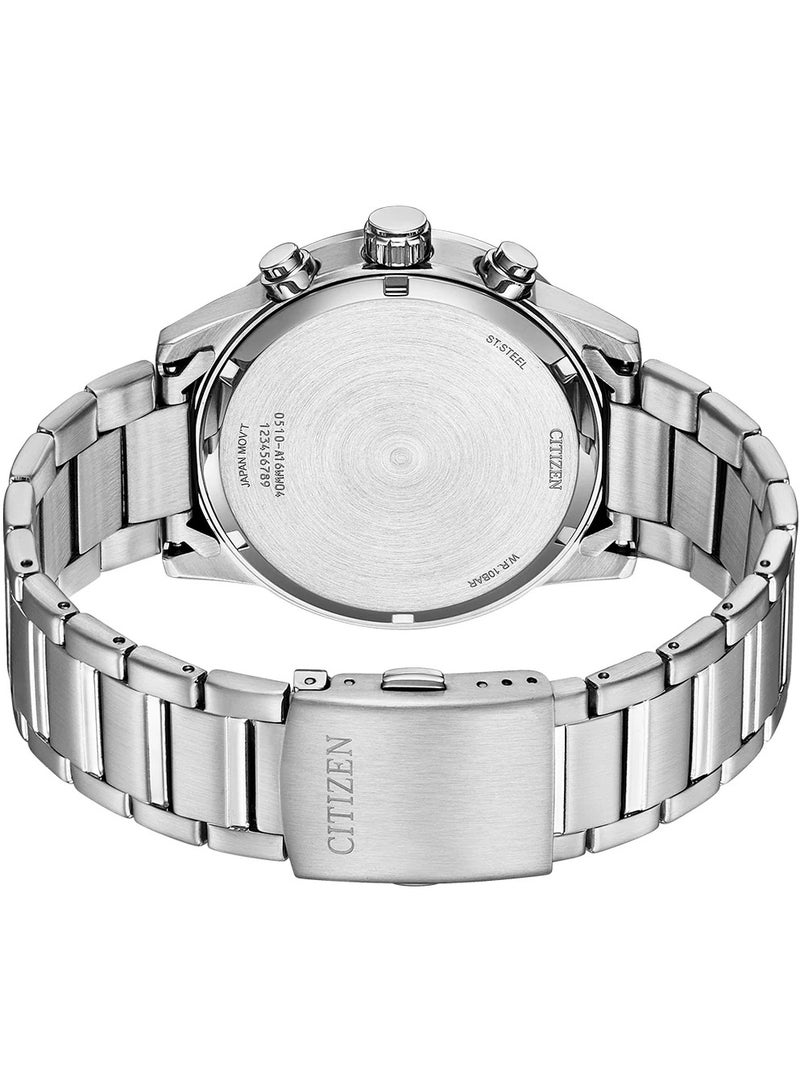Citizen AN3688-58H Quartz Chronograph Wrist Watch for Men, 44 mm Diameter, Silver - Image 2