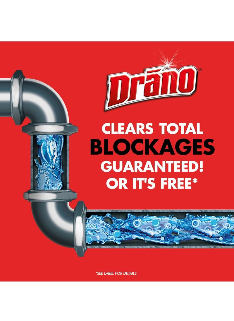 Drano مزيل الانسدادات Drano: 80 أونصة قوية لتنظيف البالوعات، منظف البالوعات، محلول السباكة، منظف البالوعات عالي التحمل، مزيل انسداد البالوعات، منظف الأنابيب، صيانة البالوعات  - Image 2